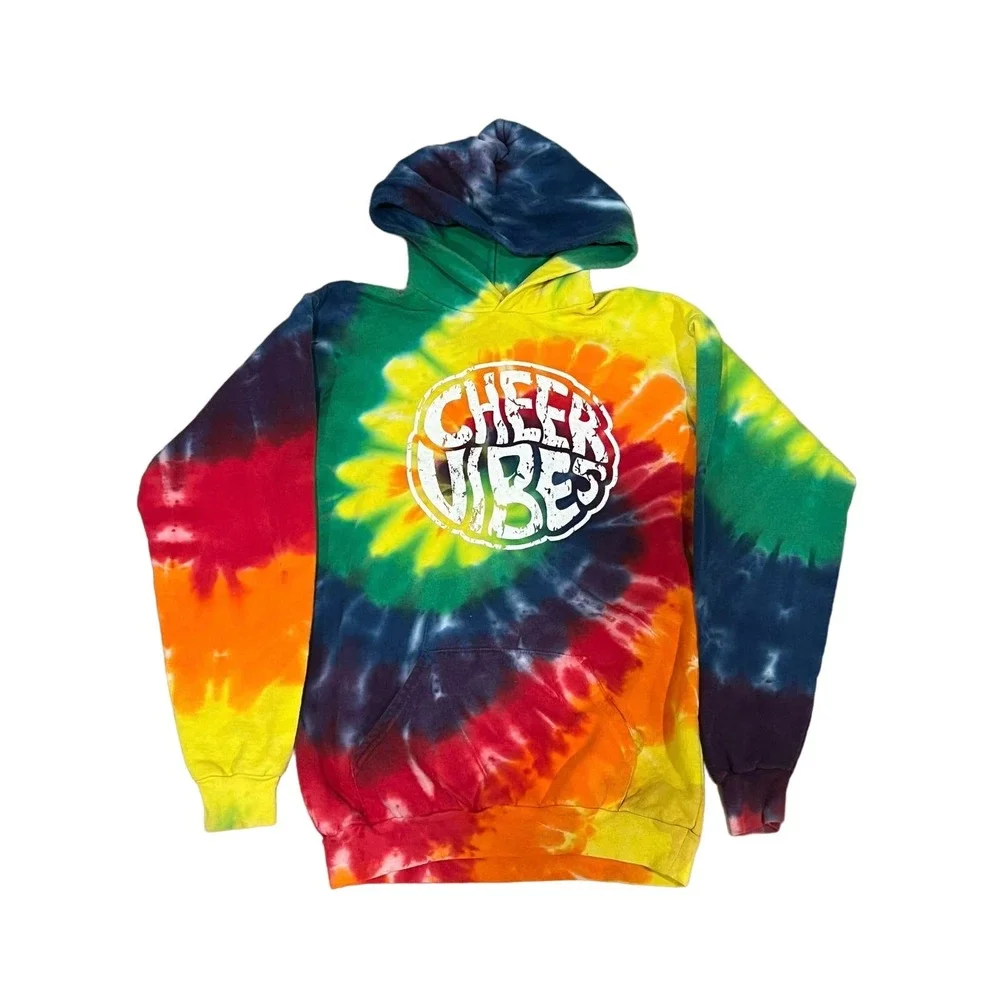 Cheer Vibes Tye‎ Dye Sweatshirt, YXL, #423-Q